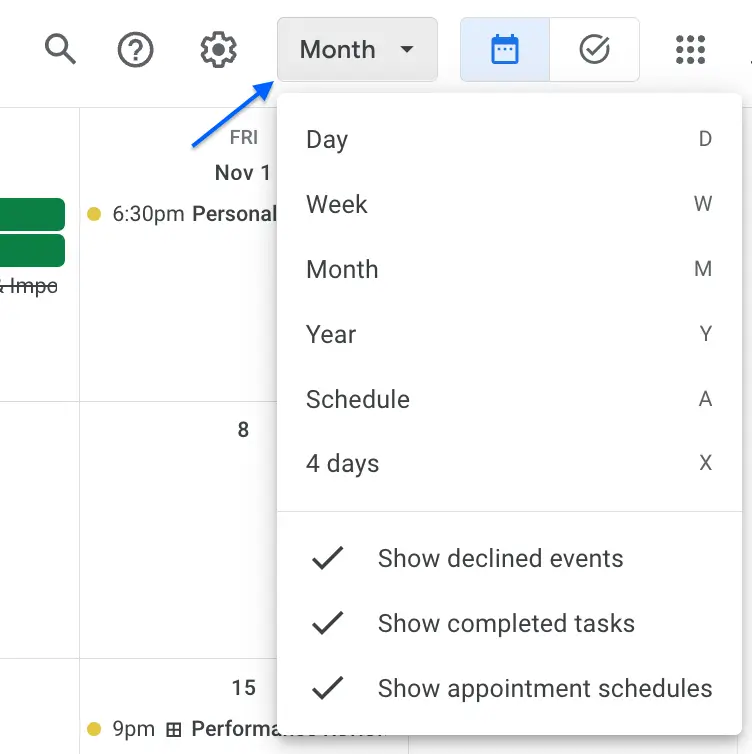 google calendar tips - customize your calendar view 